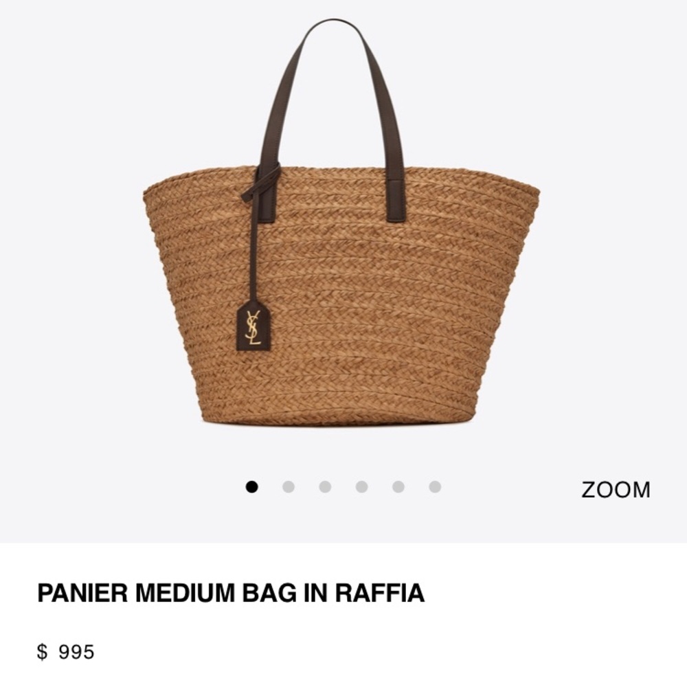 NEW! Saint Laurent  PANIER MEDIUM BAG IN RAFFIA